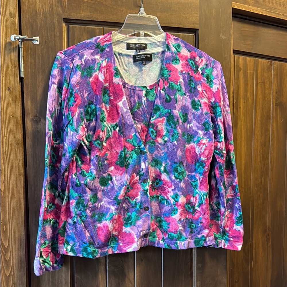 Jones New York Floral Sweater Set
